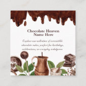 Wasserfarben-Schokoladenmuster Quadratische Visitenkarte (Vorderseite)