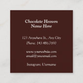 Wasserfarben-Schokoladenmuster Quadratische Visitenkarte (Rückseite)