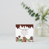 Wasserfarben-Schokoladenmuster Quadratische Visitenkarte (Stehend Vorderseite)