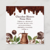 Wasserfarben-Schokoladenmuster Quadratische Visitenkarte (Vorderseite)