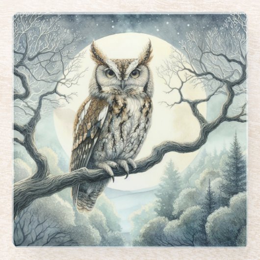 Wasserfarben-Schrei Glasuntersetzer (Vorderseite)