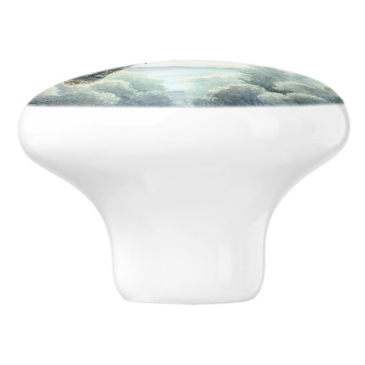 Wasserfarben-Schrei Keramikknauf (Seitenansicht)