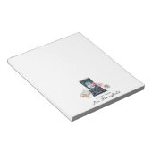 Wasserfarben-Schreibmaschine | Monogram Stationery Notizblock (angewinkelt)