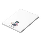 Wasserfarben-Schreibmaschine | Monogram Stationery Notizblock (Rotiert)