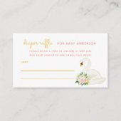 Wasserfarben-Schwan-Babydusche-Windeln-Windeln Begleitkarte (Vorderseite)