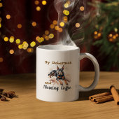 Wasserfarben Schwarz/Brot Kaffee und DOBERMAN Kaffeetasse