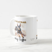 Wasserfarben Schwarz/Brot Kaffee und DOBERMAN Kaffeetasse (Vorderseite Links)