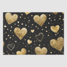 Wasserfarben Schwarz und Gold Tinte - Herz