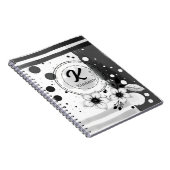 Wasserfarben Schwarz-Weiß-Blume Kunst Notizblock (Rechte Seite)