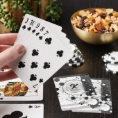 Wasserfarben Schwarz-Weiß-Blume Kunst Spielkarten (In Situ)