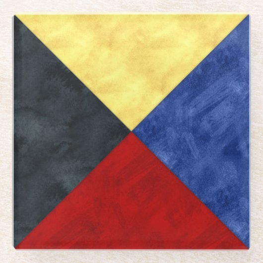 Wasserfarben-Seefahrtzeichen Glasuntersetzer (Vorderseite)