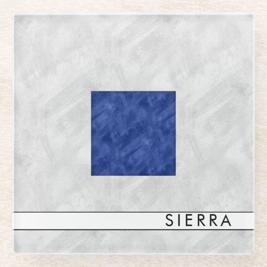 Wasserfarben-Seefahrtzeichen Glasuntersetzer (Vorderseite)