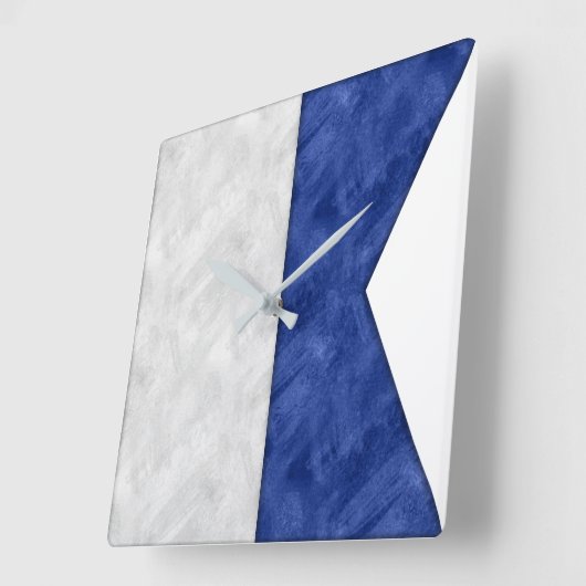 Wasserfarben-Seefahrtzeichen Quadratische Wanduhr (Winkel)