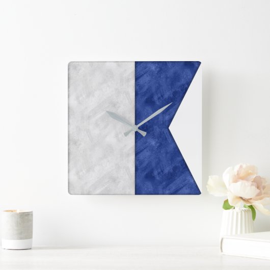 Wasserfarben-Seefahrtzeichen Quadratische Wanduhr (Zuhause)