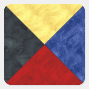 Wasserfarben-Seefahrtzeichen Quadratischer Aufkleber