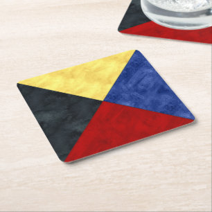 Wasserfarben-Seefahrtzeichen Rechteckiger Pappuntersetzer