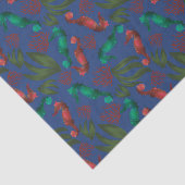 Wasserfarben-Seepferd Indigomuster Seidenpapier (Ausschnitt)