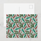 Wasserfarben-Seepferd-Minze-Wassermuster Postkarte (Vorne/Hinten)