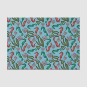 Wasserfarben-Seepferd-Muster Seidenpapier