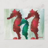 Wasserfarben-Seepferde Postkarte (Rückseite)