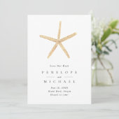 Wasserfarben-Seestern-Strand-Hochzeit-Save-the-Dat Save The Date (Stehend Vorderseite)