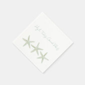 Wasserfarben-Seestern-Trio Serviette (Ecke)