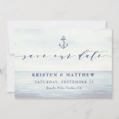 Wasserfarben-Seezunge Save The Date (Vorderseite)