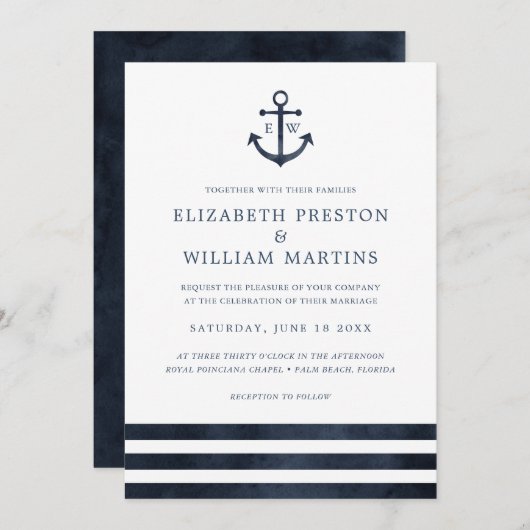 Wasserfarben Seezunge Seezunge Einladung (Vorne/Hinten)