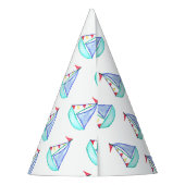 Wasserfarben Segelboote Party Hut Partyhütchen (Rückseite)