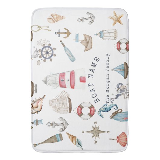 Wasserfarben: Segler Badematte (Vorderseite Vertikal)