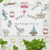 Wasserfarben: Segler Geschirrtuch (Gefaltet)