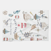 Wasserfarben: Segler Geschirrtuch (Horizontal)