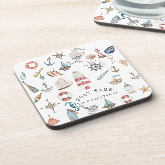 Wasserfarben: Segler Getränkeuntersetzer (Linke Seite)