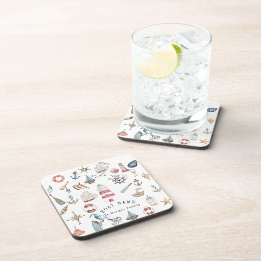 Wasserfarben: Segler Getränkeuntersetzer (Rechte Seite)