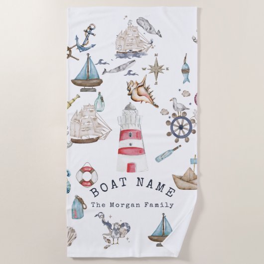 Wasserfarben: Segler Strandtuch (Vorderseite)