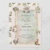 Wasserfarben Shabby Chic Babydusche Einladung (Vorne/Hinten)