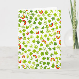 Wasserfarben Shamrocks & Regenbogen Irish St Patty Karte