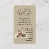 Wasserfarben-Siegel für Memorial Memory Card Visitenkarte (Rückseite)