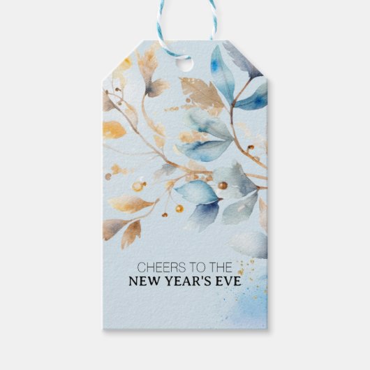Wasserfarben Silvesterparty Geschenkanhänger (Vorderseite)