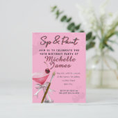 Wasserfarben Sip & Paint Art Geburtstag Postkarte (Stehend Vorderseite)