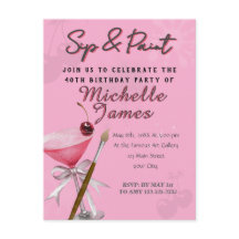 Wasserfarben Sip & Paint Art Geburtstag