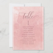 Wasserfarben-Sitzplan-Karte mit Blush-Namen/ Gastn (Rückseite)