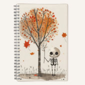 Wasserfarben-Skelett Niedlich & Spooky Halloween Notizblock (Vorderseite)