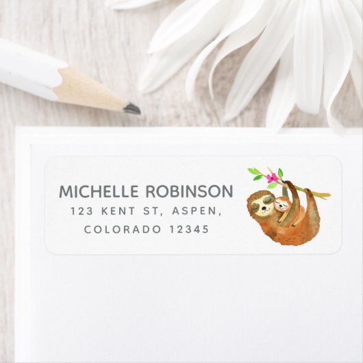 Wasserfarben-Sloth-Thema Babydusche (Insitu)