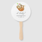 Wasserfarben-Sloth-Thema Babydusche Fächer (Vorderseite)