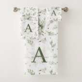 Wasserfarben Snowberry White Cedar Branch Weihnach Badhandtuch Set (Insitu)