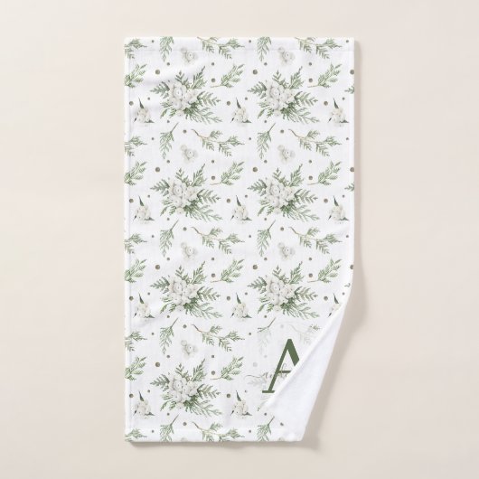 Wasserfarben Snowberry White Cedar Branch Weihnach Badhandtuch Set (Handtuch)