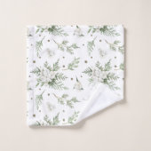 Wasserfarben Snowberry White Cedar Branch Weihnach Badhandtuch Set (Waschlappen)