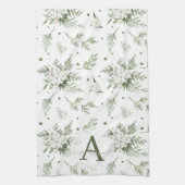 Wasserfarben Snowberry White Cedar Branch Weihnach Geschirrtuch (Vertikal)