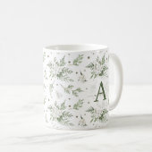 Wasserfarben Snowberry White Cedar Branch Weihnach Kaffeetasse (VorderseiteRechts)